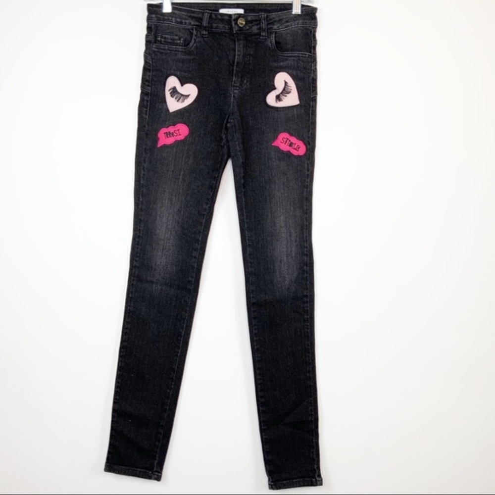 iBlues Patched Black Wash Skinny Jeans Size 4
